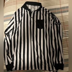 Foot Locker Shirt Referee Shirt Striped Polo Shirt Long Sleeve Polo Shirt XXL